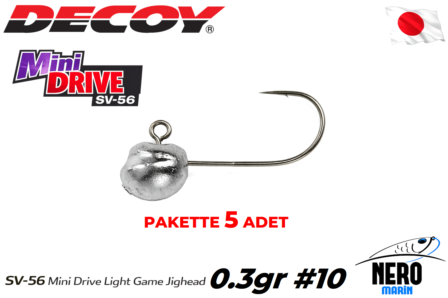 Decoy SV-56 Mini Drive Light Game Jighead #10-0.3gr (5 Adet / Paket)