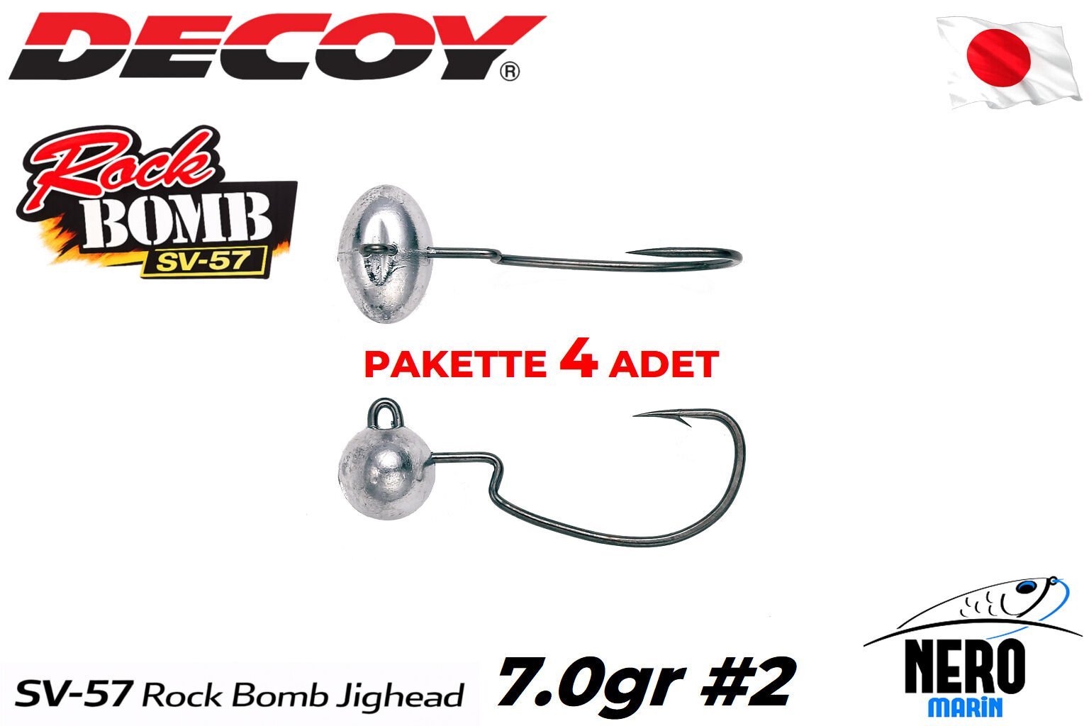 Decoy SV-57 Rock Bomb Jighead #2-7.0gr (5 Adet / Paket)