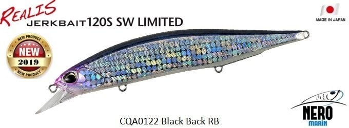 Duo Realis Jerkbait 120S SW CQA0122 Black Back RB