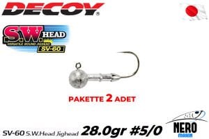 Decoy SV-60 S.W.Head Jighead #5/0-28.0gr (2 Adet / Paket)