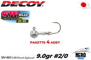 Decoy SV-60 S.W.Head Jighead #2/0-9.0gr (4 Adet / Paket)