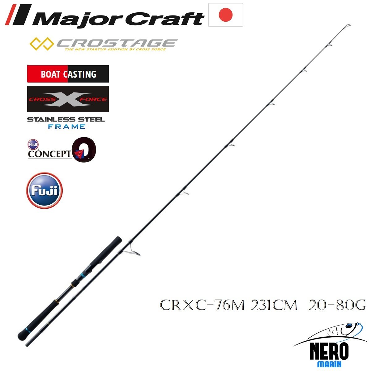MC New Crostage CRXC-76M Offshore Casting Kamış Saptan 2 Parça 231cm 20-80g