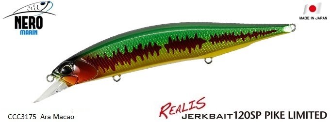 Realis Jerkbait 120SP Pike  CCC3175 Ara Macao