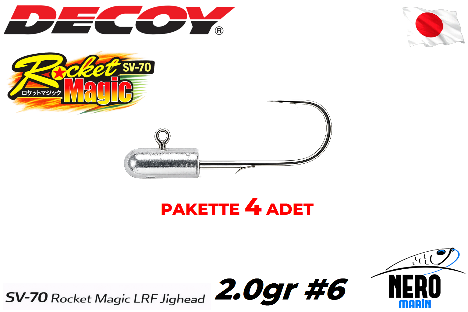 Decoy SV-70 Rocket Magic LRF Jighead #6-2.0gr (4 Adet / Paket)