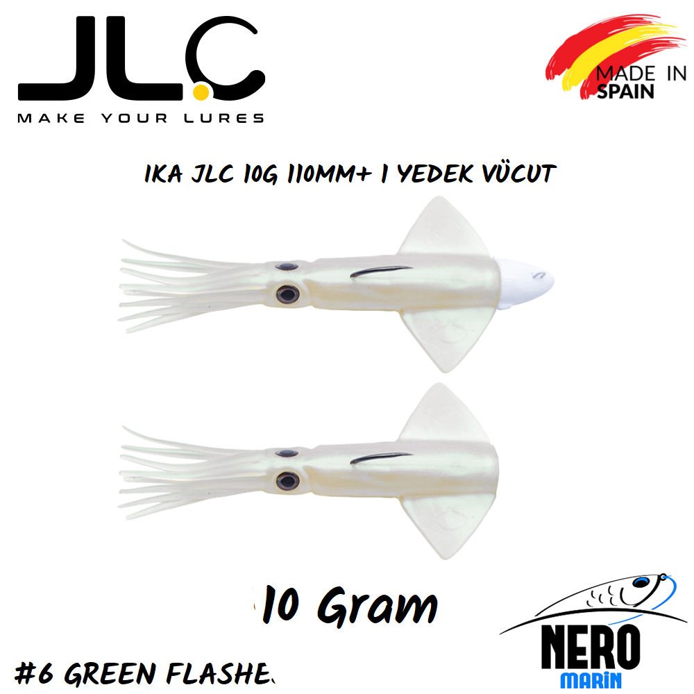 JLC Ika Silikon Kalamar 10gr. + Yedek Vücut #6 Green Flashes