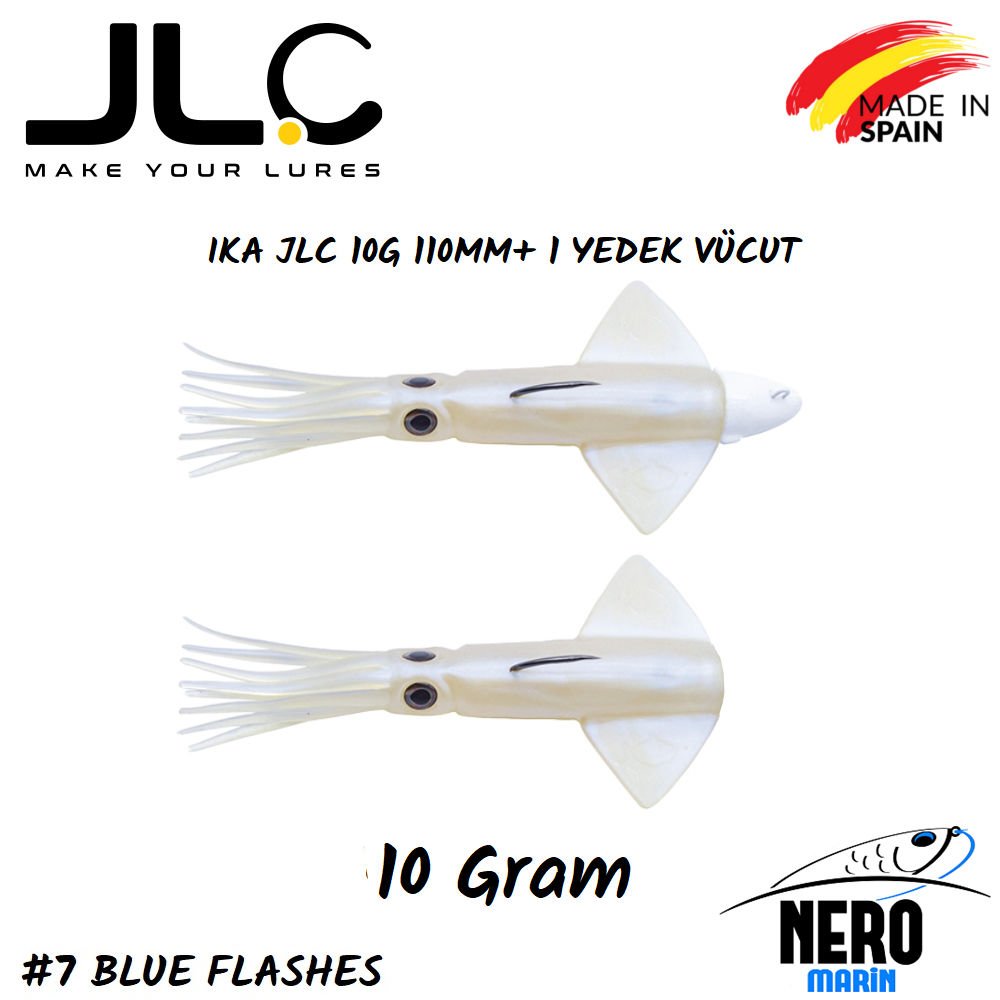 JLC Ika Silikon Kalamar 10gr. + Yedek Vücut #7 Blue Flashes