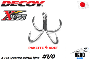 Decoy Quattro Dörtlü İğne X-F55 #1/0 (4 Adet / Paket)