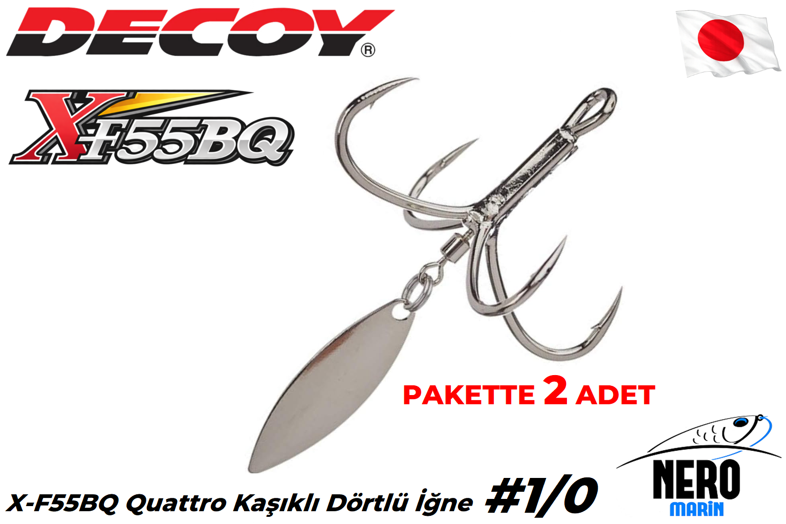 Decoy Blade Quattro Kaşıklı Dörtlü İğne X-F55BQ #2 (2 Adet / Paket)