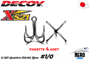 Decoy Quattro Dörtlü İğne X-S21 #1/0 (4 Adet / Paket)