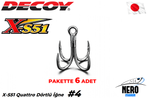 Decoy Quattro Dörtlü İğne X-S51 #4 (6 Adet / Paket)