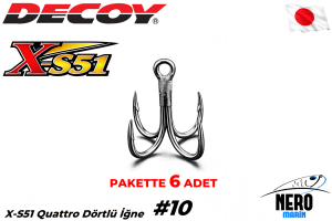 Decoy Quattro Dörtlü İğne X-S51 #10 (6 Adet / Paket)
