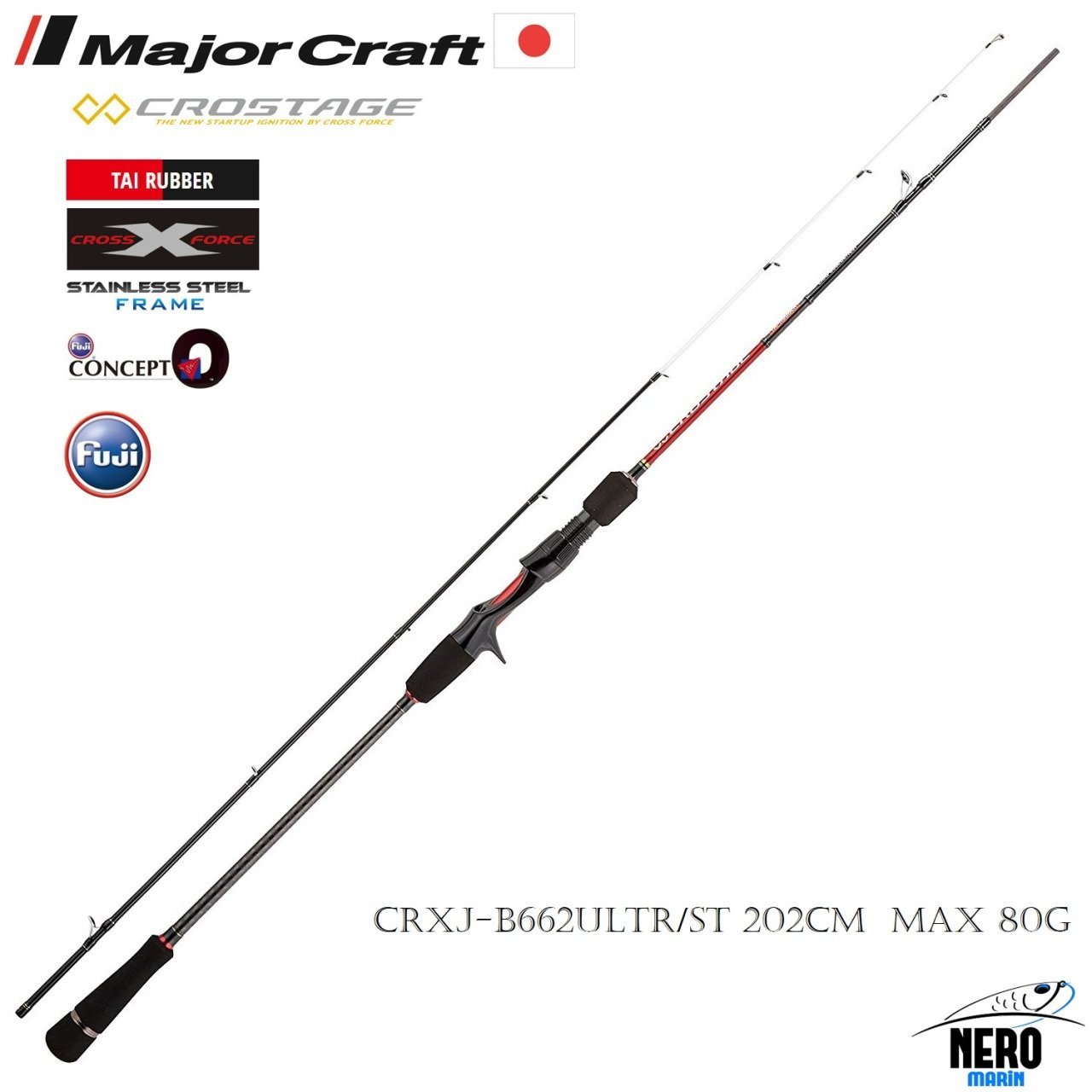 MC New Crostage CRXJ-B662ULTR/ST Tai Rubber Kamış Solid 202cm Max 80g