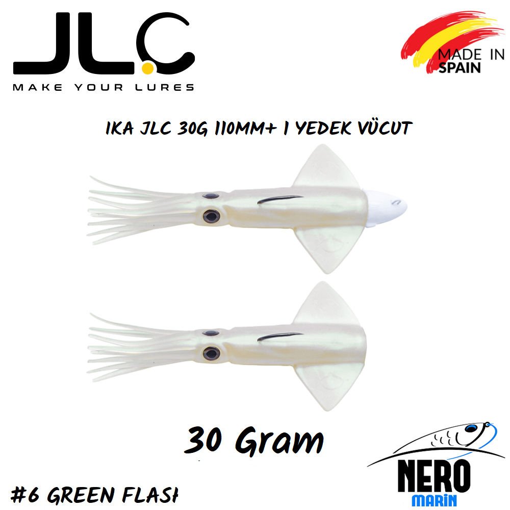 JLC Ika Silikon Kalamar 30gr. + Yedek Vücut #6 Green Flashes