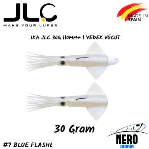 JLC Ika Silikon Kalamar 30gr. + Yedek Vücut #7 Blue Flashes
