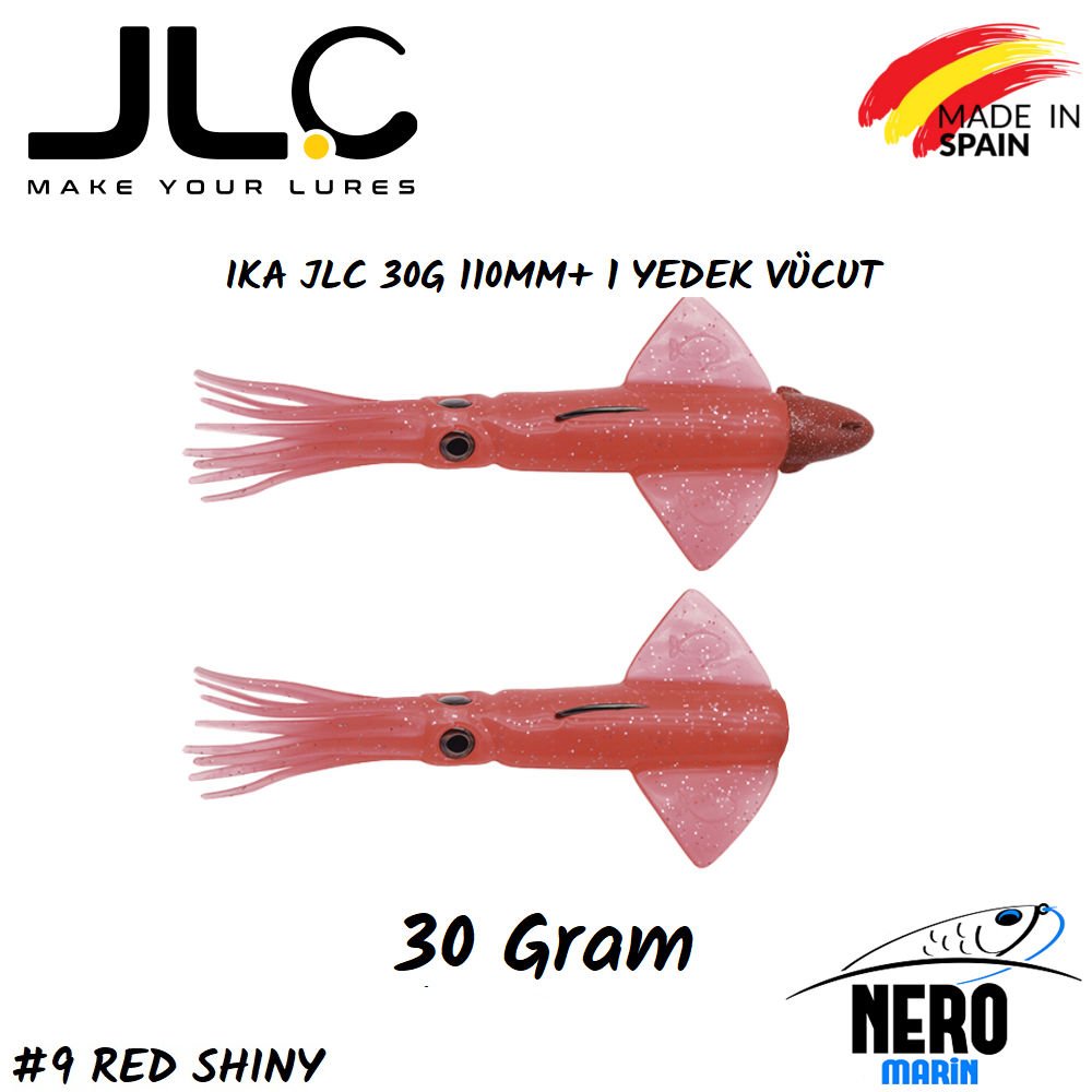 JLC Ika Silikon Kalamar 30gr. + Yedek Vücut #9 Red Shiny