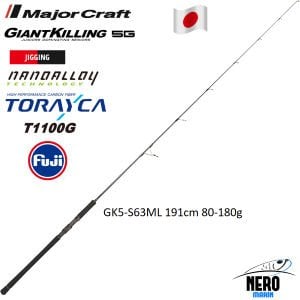 MC Giant Killing New GK5-S63ML Jigging Kamış Spin Model 191cm 80-180g
