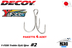 Decoy Y-F33S Treble Üçlü İğne Silver #2 (4 Adet / Paket)
