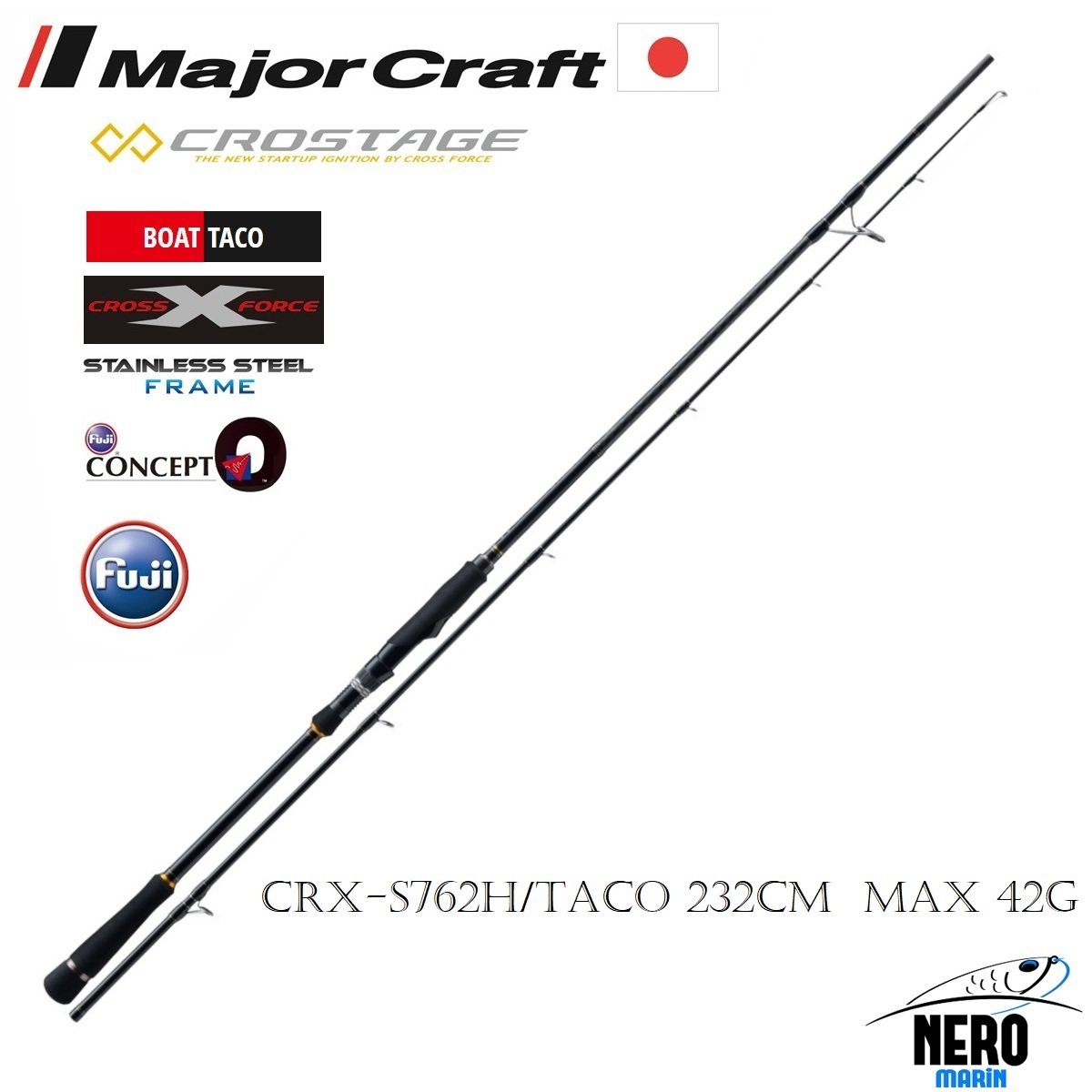 MC New Crostage CRX-S762H/Taco Taco Kamış Spinning Model 232cm Max 42g