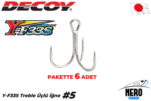 Decoy Y-F33S Treble Üçlü İğne Silver #5 (6 Adet / Paket)