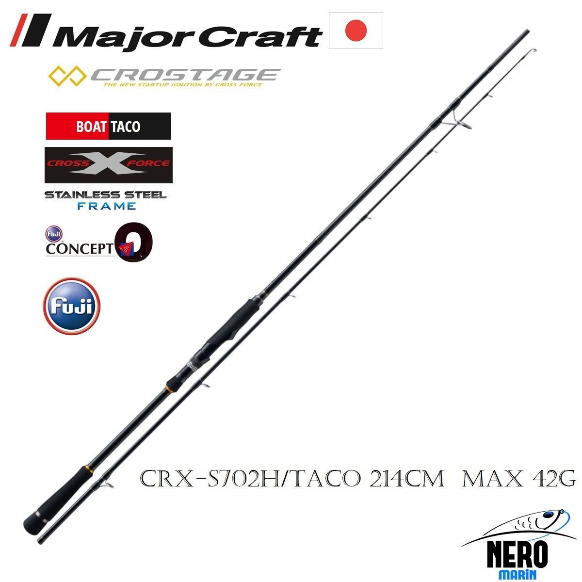 MC New Crostage CRX-S702H/Taco Taco Kamış Spinning Model 214cm Max 42g