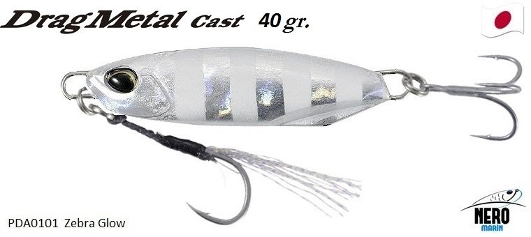 Drag Metal Cast Jig 40Gr. PDA0101 / Zebra Glow