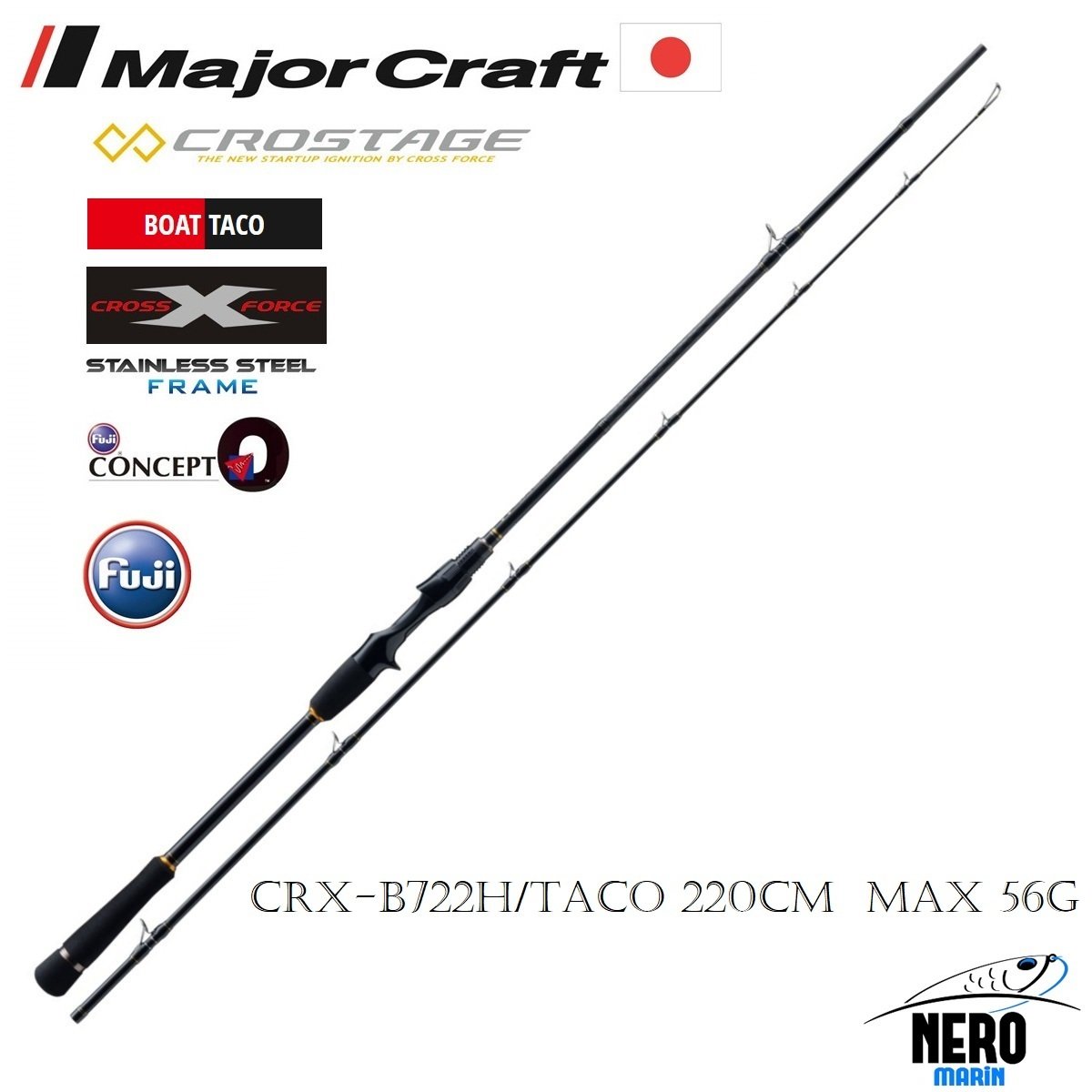 MC New Crostage CRX-B722H/Taco Taco Kamış Bait Casting Model 220cm Max 56g
