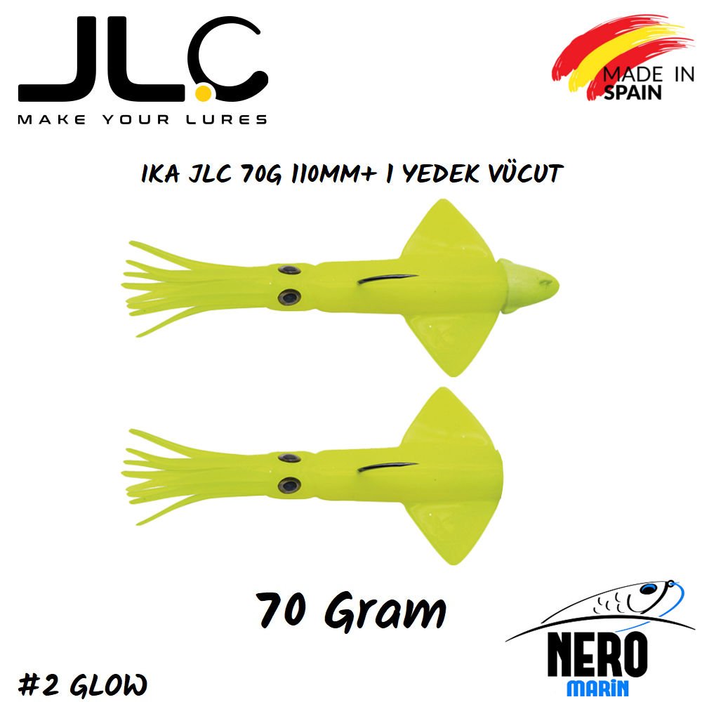 JLC Ika Silikon Kalamar 70gr. + Yedek Vücut #2 Glow