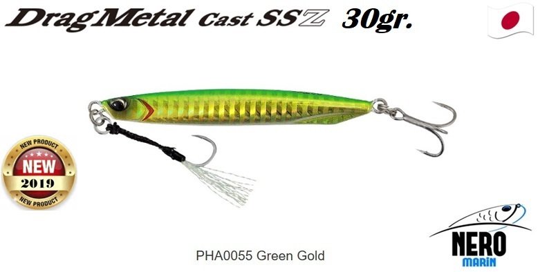 Drag Metal Cast Super Slim SSZ Jig 30Gr. PHA0055 Green Gold