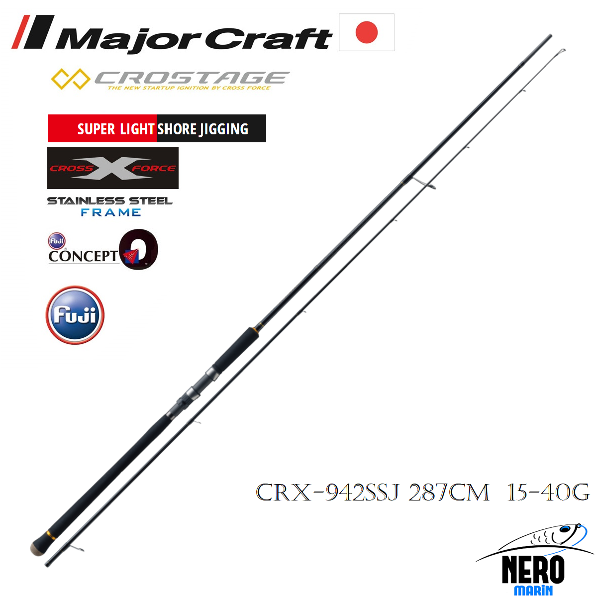 MC New Crostage CRX-942SSJ Super Light Shore Jigging Kamış 287cm 15-40g