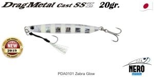 Drag Metal Cast Super Slim SSZ Jig 20Gr. PJA0101 Zebra Glow