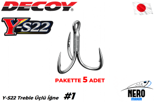 Decoy Y-S22 Treble Standart Üçlü İğne Silver #1 (5 Adet / Paket)