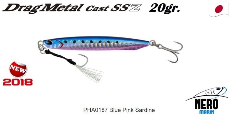 Drag Metal Cast Super Slim SSZ Jig 20Gr. PHA0187 Blue Pink Sardine