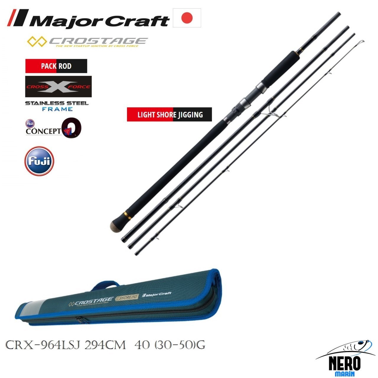 MC New Crostage CRX-964LSJ Light Shore Jig Kamış 4 parça 294cm 40 (30-50)g