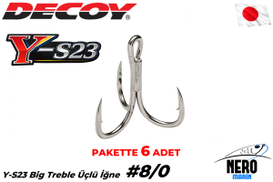 Decoy Y-S23 BIG Treble Üçlü İğne Silver #8/0 (6 Adet / Paket)