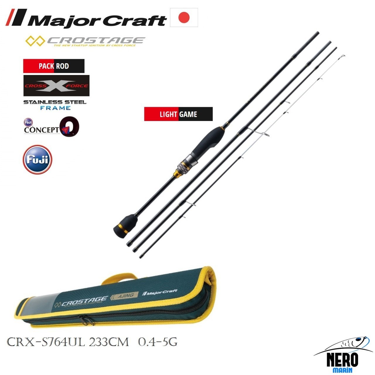 MC New Crostage CRX-S764UL LRF Kamış 4 parça seyahat tipi 233cm 0.4-5g