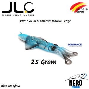 JLC Xipi Evo Silikon Kalamar 25gr. Kafa 100mm Vücut #3 Blue Glow