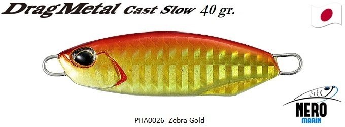Drag Metal Cast Slow Jig 40Gr. PHA0026 / Red Gold