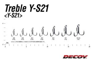 Decoy Y-S21 Treble Standart Üçlü İğne Silver #8 (6 Adet / Paket)