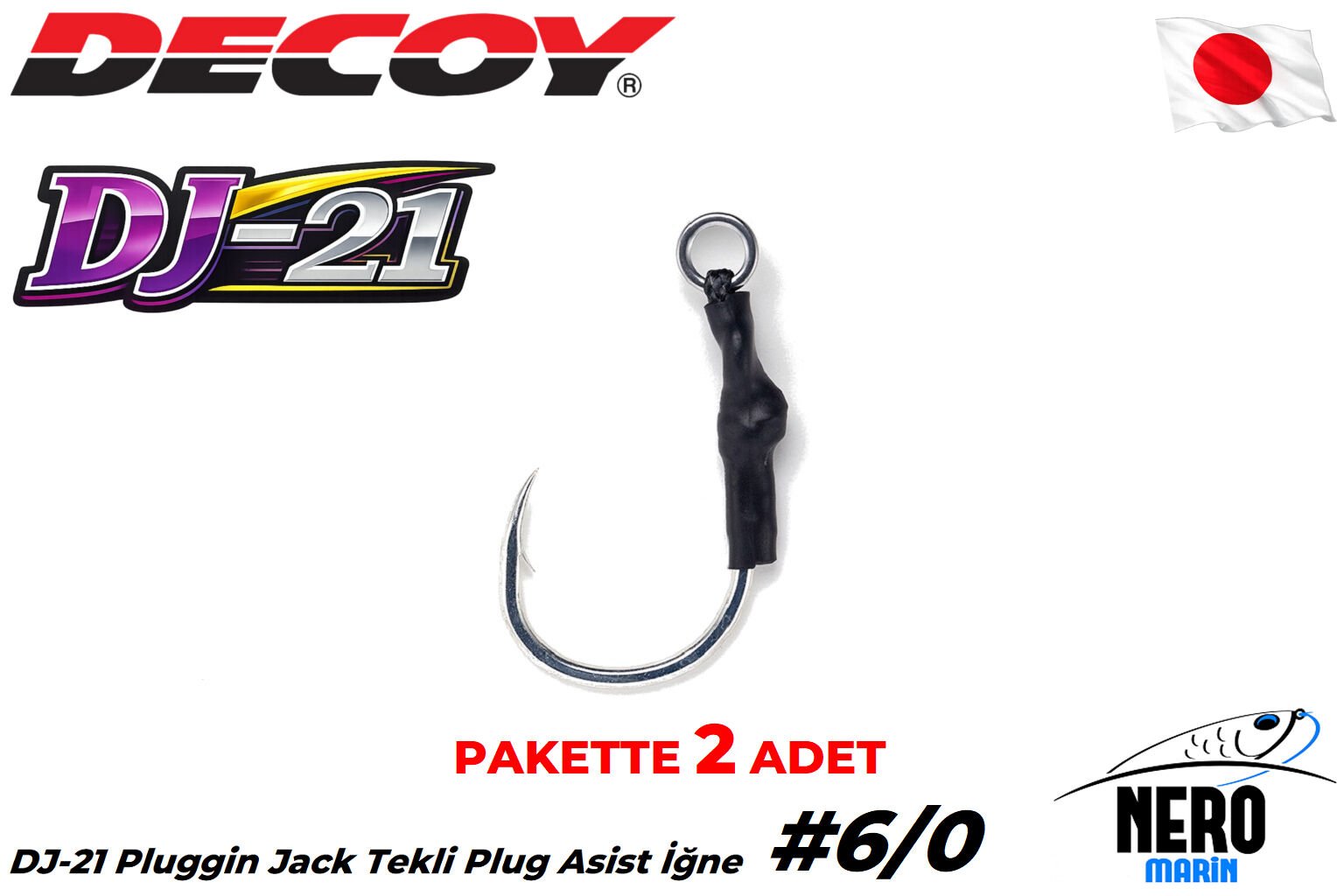 Decoy DJ-21 Pluggin Jack Tekli Plug Asist İğne #6/0 (2 Adet / Paket)
