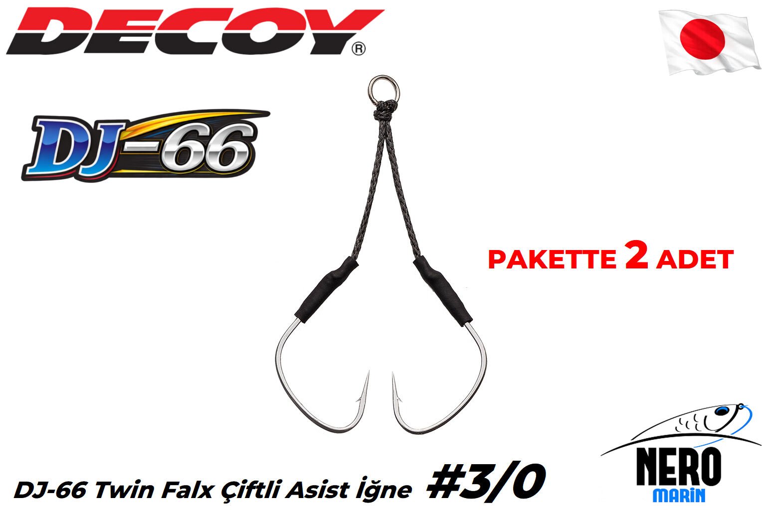 Decoy DJ-66 Twin Falx Çiftli Asist İğne #3/0 (2 Adet / Paket)