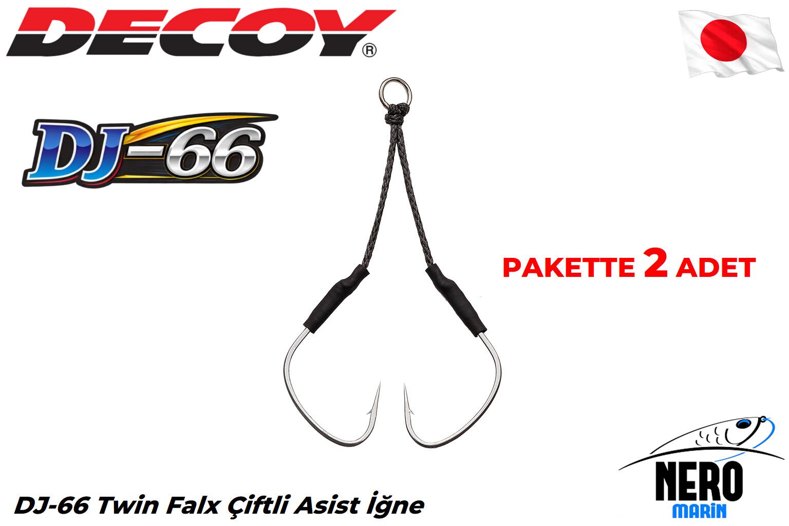 Decoy DJ-66 Twin Falx Çiftli Asist İğne #1/0 (2 Adet / Paket)