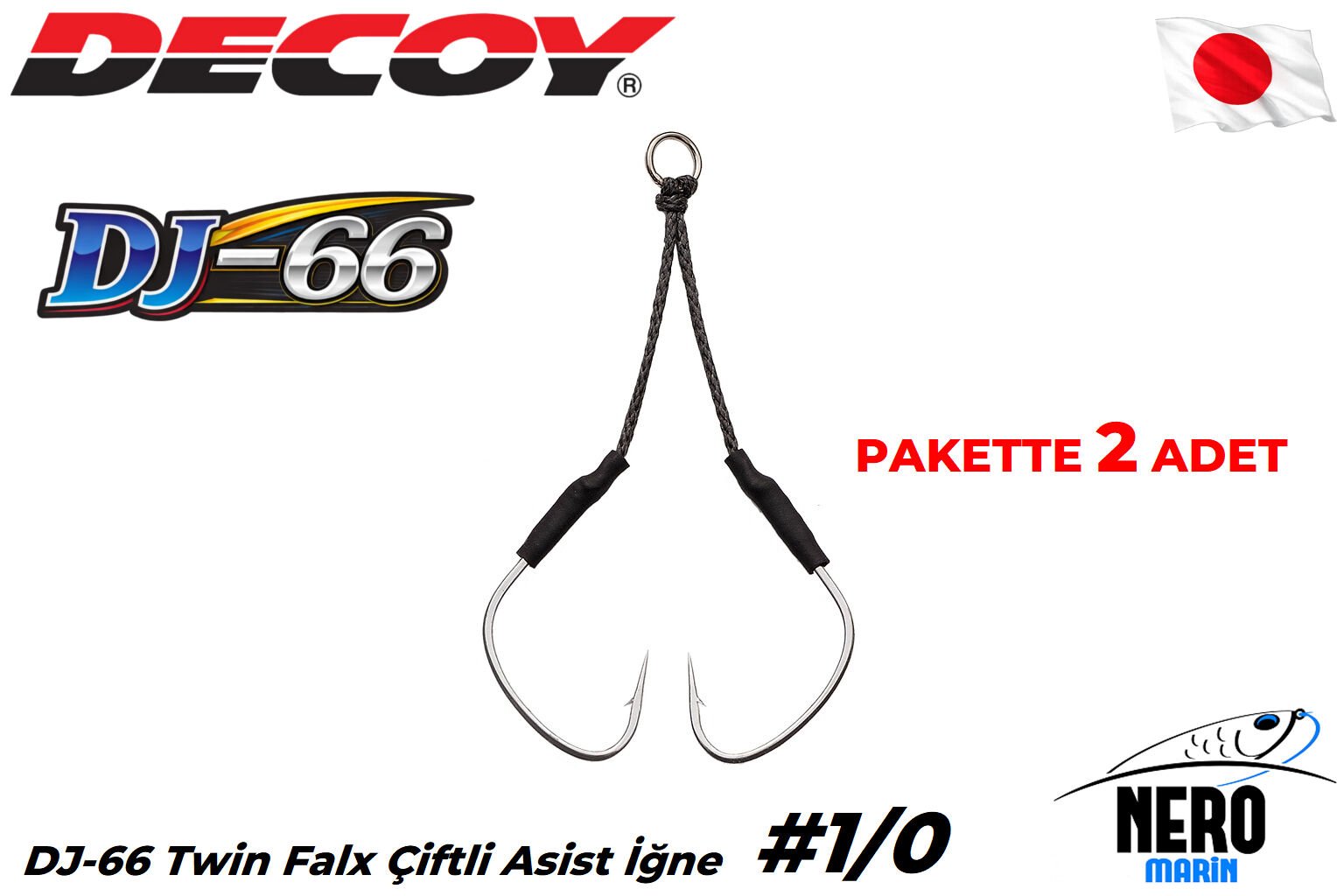 Decoy DJ-66 Twin Falx Çiftli Asist İğne #1/0 (2 Adet / Paket)