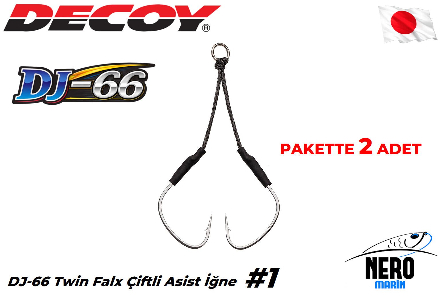 Decoy DJ-66 Twin Falx Çiftli Asist İğne #1 (2 Adet / Paket)