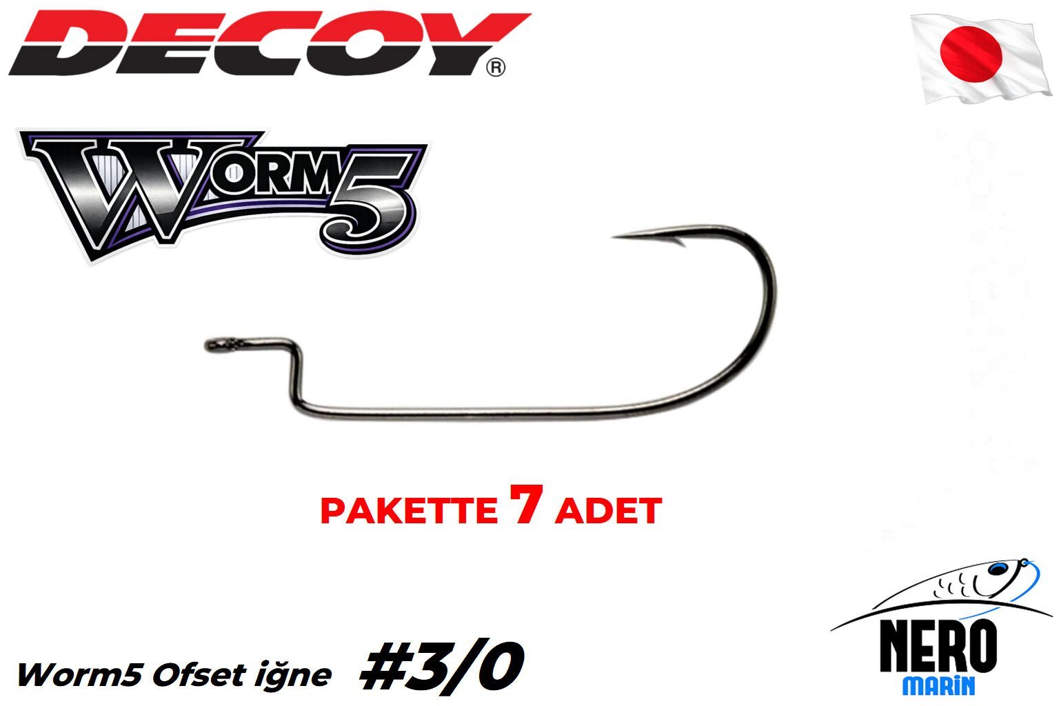 Decoy Worm5 Ofset İğne #3/0 (7 Adet / Paket)