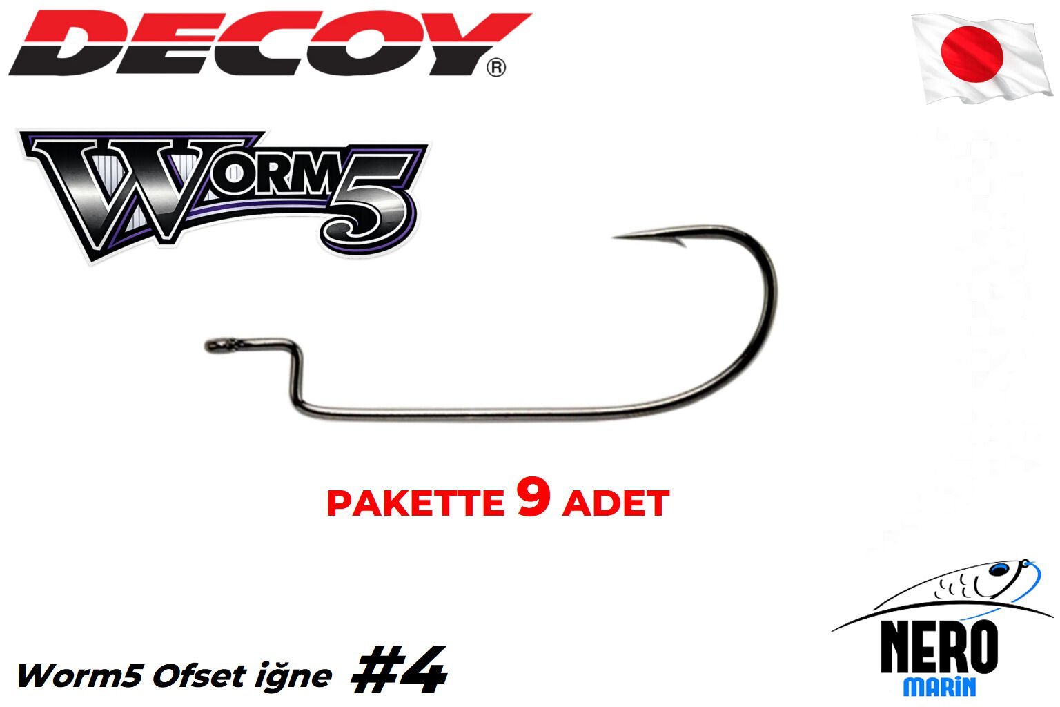 Decoy Worm5 Ofset İğne #4 (9 Adet / Paket)