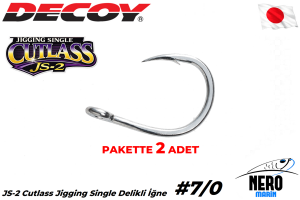 Decoy JS-2 Cutlass Jigging Single Delikli İğne #7/0 (2 Adet / Paket)