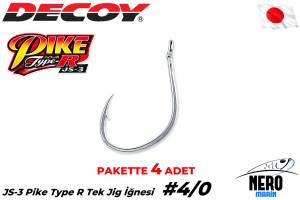 Decoy JS-3 Pike Type R Tek Jig İğnesi #4/0 (4 Adet / Paket)
