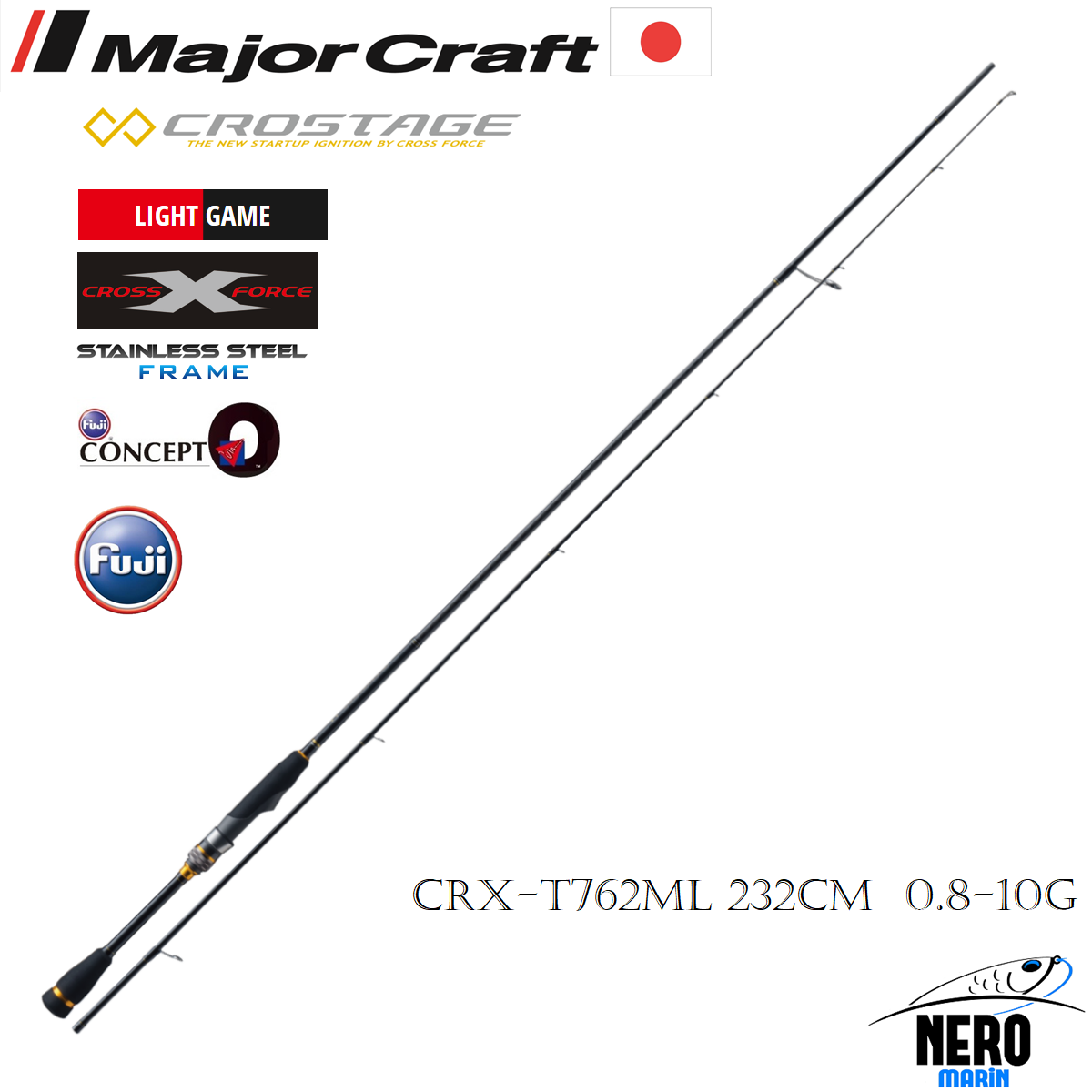 MC New Crostage CRX-T762ML LRF Mebaru Kamış Tubular Uç 232cm 0.8-10g
