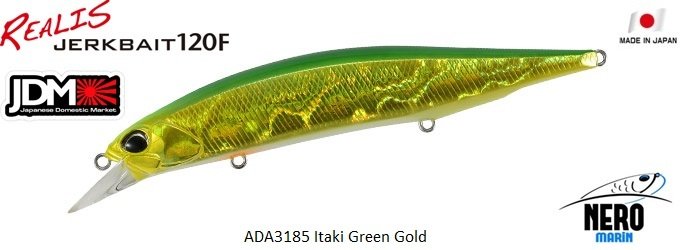 Realis Jerkbait 120F ADA3185 / Itaki Green Gold