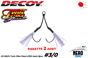 Decoy DJ-99UV Twin Pike Flash Çiftli Asist İğne Tin #3/0 (2 Adet / Paket)